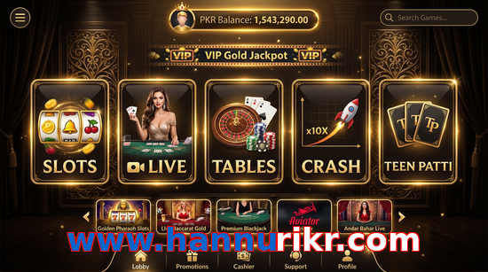 Main screen of Www.hannurikr.com casino page for PK players